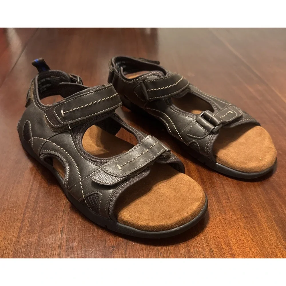 Nunn Bush Men's Brown Sandals Size 11 Memory‎ Foam Comfort Adjustable Strap